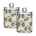 thumbnail image 1 of Yayeee 2 Pack Qtip Holder Bathroom Cotton Swab Canister with Lid Clear Dispenser Set, Trucks Pattern, 1 of 6