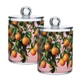 thumbnail image 1 of Yayeee 2 Pack Qtip Holder Bathroom Cotton Swab Canister with Lid Clear Dispenser Set, Vibrant Oranges, 1 of 6