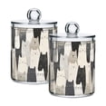 thumbnail image 1 of Yayeee 2 Pack Qtip Holder Bathroom Cotton Swab Canister with Lid Clear Dispenser Set, White Cute Cats, 1 of 6