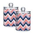 thumbnail image 1 of Yayeee 2 Pack Qtip Holder Bathroom Cotton Swab Canister with Lid Clear Dispenser Set, White Geometric, 1 of 6