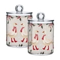 thumbnail image 1 of Yayeee 2 Pack Qtip Holder Bathroom Cotton Swab Canister with Lid Clear Dispenser Set, Winter Geese, 1 of 6