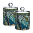 thumbnail image 1 of Yayeee 2 Pack Qtip Holder Dispenser for Bathroom with Lid Cotton Swab Canister, Yellow Tree, 1 of 6