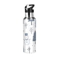 thumbnail image 1 of Yayeee 20oz Insulated Water Bottle Double Wall Stainless Steel with Flip Straw Lid, Cute Snowmen, 1 of 7