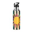thumbnail image 1 of Yayeee 20oz Insulated Water Bottle Double Wall Stainless Steel with Flip Straw Lid, Geometric Sun, 1 of 7