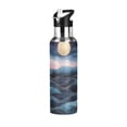 thumbnail image 1 of Yayeee 20oz Insulated Water Bottle Double Wall Stainless Steel with Flip Straw Lid, Ocean Waves, 1 of 7
