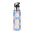 thumbnail image 1 of Yayeee 20oz Insulated Water Bottle Double Wall Stainless Steel with Flip Straw Lid, Playful Daisy, 1 of 7