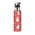 thumbnail image 1 of Yayeee 20oz Insulated Water Bottle Double Wall Stainless Steel with Flip Straw Lid, Red Snowman, 1 of 7