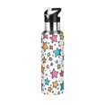 thumbnail image 1 of Yayeee 20oz Insulated Water Bottle Double Wall Stainless Steel with Flip Straw Lid, White Stars, 1 of 7