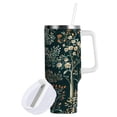 thumbnail image 1 of Yayeee 30oz Stainless Steel Tumbler with Straw and Handle Double-Wall Insulated Travel Water Bottle, Floral Forest Scene, 1 of 8