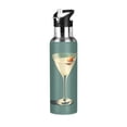 thumbnail image 1 of Yayeee 33oz Insulated Water Bottle Double Wall Stainless Steel with Flip Straw Lid, Beige Martini, 1 of 7