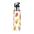 thumbnail image 1 of Yayeee 33oz Insulated Water Bottle Double Wall Stainless Steel with Flip Straw Lid, Orange Leaves, 1 of 7
