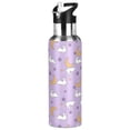 thumbnail image 1 of Yayeee 33oz Insulated Water Bottle Double Wall Stainless Steel with Flip Straw Lid, Purple Cartoon Rabbit Pattern, 1 of 7