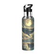 thumbnail image 1 of Yayeee 33oz Insulated Water Bottle Double Wall Stainless Steel with Flip Straw Lid, Whale and Moon, 1 of 7