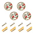 thumbnail image 1 of Yayeee 4 Pack Cabinet Knobs with Screws Round Zinc Drawer Pulls for Kitchen, Apples Flower Pattern, 1 of 9