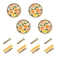 thumbnail image 1 of Yayeee 4 Pack Cabinet Knobs with Screws Round Zinc Drawer Pulls for Kitchen, Beige Citrus Leaves, 1 of 9