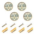 thumbnail image 1 of Yayeee 4 Pack Cabinet Knobs with Screws Round Zinc Drawer Pulls for Kitchen, Beige Floral Pattern, 1 of 9