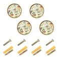 thumbnail image 1 of Yayeee 4 Pack Cabinet Knobs with Screws Round Zinc Drawer Pulls for Kitchen, Birds with Strawberries, 1 of 9