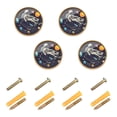 thumbnail image 1 of Yayeee 4 Pack Cabinet Knobs with Screws Round Zinc Drawer Pulls for Kitchen, Black Record, 1 of 9