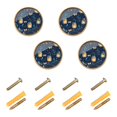 thumbnail image 1 of Yayeee 4 Pack Cabinet Knobs with Screws Round Zinc Drawer Pulls for Kitchen, Blue Fireflies Pattern, 1 of 9