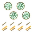 thumbnail image 1 of Yayeee 4 Pack Cabinet Knobs with Screws Round Zinc Drawer Pulls for Kitchen, Cactus Pattern, 1 of 9