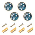 thumbnail image 1 of Yayeee 4 Pack Cabinet Knobs with Screws Round Zinc Drawer Pulls for Kitchen, Dark Blue Hexagon Patterns, 1 of 9