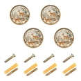 thumbnail image 1 of Yayeee 4 Pack Cabinet Knobs with Screws Round Zinc Drawer Pulls for Kitchen, Deer Pattern, 1 of 9