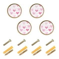 thumbnail image 1 of Yayeee 4 Pack Cabinet Knobs with Screws Round Zinc Drawer Pulls for Kitchen, Geometric Love, 1 of 9