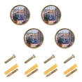 thumbnail image 1 of Yayeee 4 Pack Cabinet Knobs with Screws Round Zinc Drawer Pulls for Kitchen, Green Boat, 1 of 9