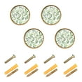 thumbnail image 1 of Yayeee 4 Pack Cabinet Knobs with Screws Round Zinc Drawer Pulls for Kitchen, Green Leafy Pattern, 1 of 9