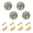 thumbnail image 1 of Yayeee 4 Pack Cabinet Knobs with Screws Round Zinc Drawer Pulls for Kitchen, Green Lemon Plaid, 1 of 9