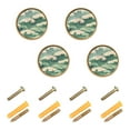thumbnail image 1 of Yayeee 4 Pack Cabinet Knobs with Screws Round Zinc Drawer Pulls for Kitchen, Green Wave Pattern, 1 of 9