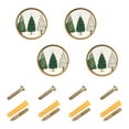 thumbnail image 1 of Yayeee 4 Pack Cabinet Knobs with Screws Round Zinc Drawer Pulls for Kitchen, Hand Drawn Christmas Stars, 1 of 9