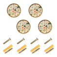 thumbnail image 1 of Yayeee 4 Pack Cabinet Knobs with Screws Round Zinc Drawer Pulls for Kitchen, Leaves Pattern, 1 of 9