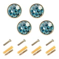 thumbnail image 1 of Yayeee 4 Pack Cabinet Knobs with Screws Round Zinc Drawer Pulls for Kitchen, Light Blue Geometric Pattern, 1 of 9