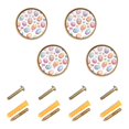 thumbnail image 1 of Yayeee 4 Pack Cabinet Knobs with Screws Round Zinc Drawer Pulls for Kitchen, Pastel Easter Pattern, 1 of 9