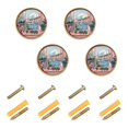 thumbnail image 1 of Yayeee 4 Pack Cabinet Knobs with Screws Round Zinc Drawer Pulls for Kitchen, Pink Boat, 1 of 9