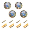 thumbnail image 1 of Yayeee 4 Pack Cabinet Knobs with Screws Round Zinc Drawer Pulls for Kitchen, Pink Floral Window, 1 of 9