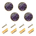 thumbnail image 1 of Yayeee 4 Pack Cabinet Knobs with Screws Round Zinc Drawer Pulls for Kitchen, Purple Roses, 1 of 9