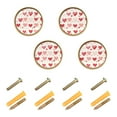 thumbnail image 1 of Yayeee 4 Pack Cabinet Knobs with Screws Round Zinc Drawer Pulls for Kitchen, Red Heart Pattern, 1 of 9