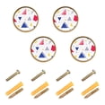 thumbnail image 1 of Yayeee 4 Pack Cabinet Knobs with Screws Round Zinc Drawer Pulls for Kitchen, Simple Triangles, 1 of 9