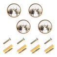 thumbnail image 1 of Yayeee 4 Pack Cabinet Knobs with Screws Round Zinc Drawer Pulls for Kitchen, Two Highland Cattle, 1 of 9
