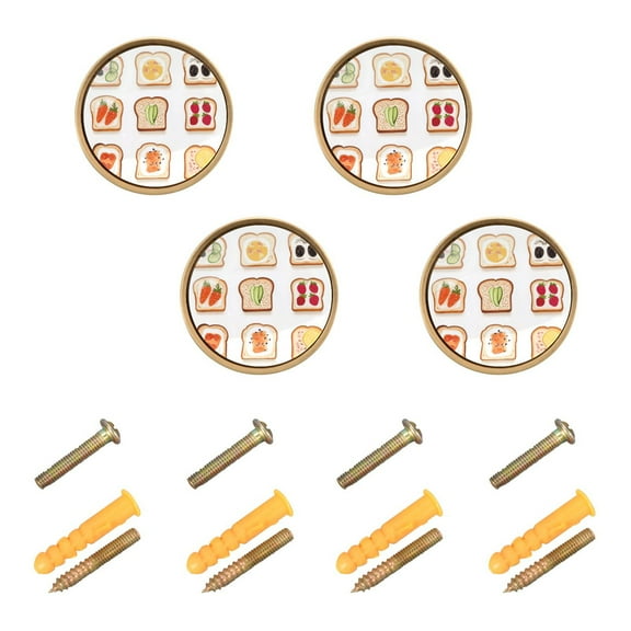 Yayeee 4 Pack Cabinet Knobs with Screws Round Zinc Drawer Pulls for Kitchen, Various Toasts