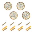 thumbnail image 1 of Yayeee 4 Pack Cabinet Knobs with Screws Round Zinc Drawer Pulls for Kitchen, Watercolor Wildflowers Pattern, 1 of 9