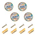 thumbnail image 1 of Yayeee 4 Pack Cabinet Knobs with Screws Round Zinc Drawer Pulls for Kitchen, Yellow Sardines Pattern, 1 of 9