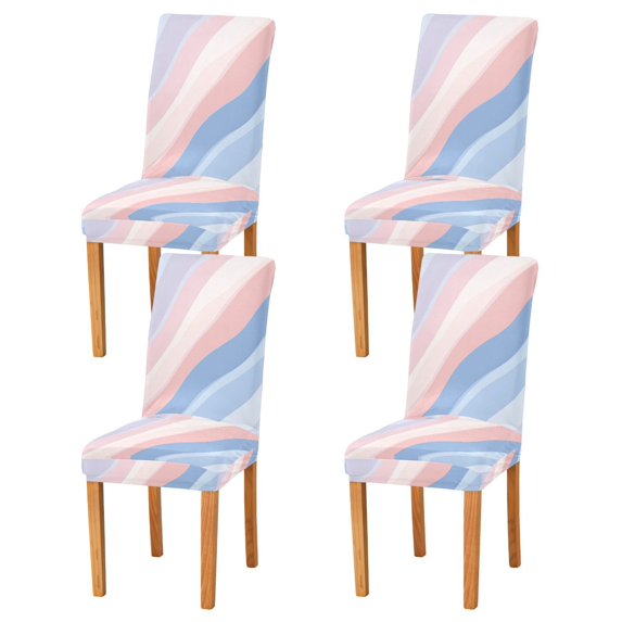 Yayeee 4 Pack Dining Chair Covers Stretch Parson Chairs Slipcovers Seat Protector, Abstract Blue