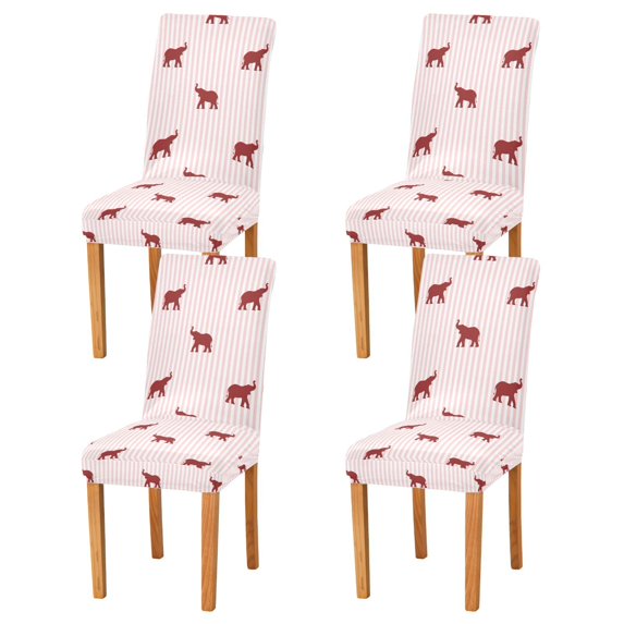 Yayeee 4 Pack Dining Chair Covers Stretch Parson Chairs Slipcovers Seat Protector, Abstract Elephant Pattern