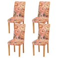 thumbnail image 1 of Yayeee 4 Pack Dining Chair Covers Stretch Parson Chairs Slipcovers Seat Protector, Abstract Orange Flowers, 1 of 6
