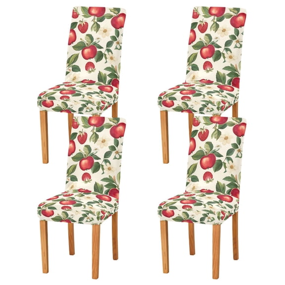 Yayeee 4 Pack Dining Chair Covers Stretch Parson Chairs Slipcovers Seat Protector, Apple Leaves Pattern