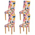 thumbnail image 1 of Yayeee 4 Pack Dining Chair Covers Stretch Parson Chairs Slipcovers Seat Protector, Art Geometric, 1 of 6