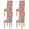 thumbnail image 1 of Yayeee 4 Pack Dining Chair Covers Stretch Parson Chairs Slipcovers Seat Protector, Art Map, 1 of 6